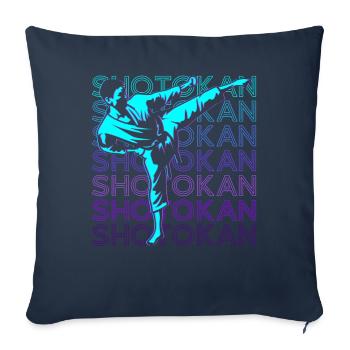 Shotokan Karaté Arts Martiaux Japonais Rétro - Housse de coussin décorative 45 x 45 cm - bleu marine - Devant