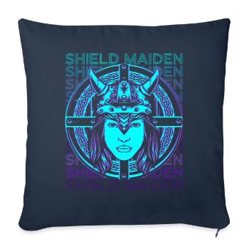 Schildmaid Schildmaid Viking Mythologie nordique - Housse de coussin décorative 45 x 45 cm - bleu marine - Devant