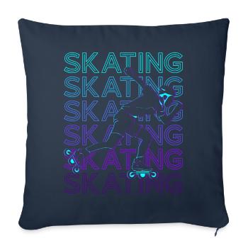 Ice Skating Skater Skate Retro - Sofa pillowcase 17,3'' x 17,3'' (45 x 45 cm) - navy - Front