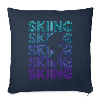 Skiing Skiers Ski Retro - Sofa pillowcase 17,3'' x 17,3'' (45 x 45 cm) - navy - Front