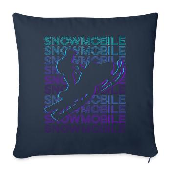 Snowmobile Retro - Sofa pillowcase 17,3'' x 17,3'' (45 x 45 cm) - navy - Front