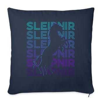Sleipnir Odin Viking Mythologie nordique Rétro - Housse de coussin décorative 45 x 45 cm - bleu marine - Devant