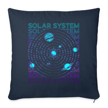 Système solaire rétro - Housse de coussin décorative 45 x 45 cm - bleu marine - Devant