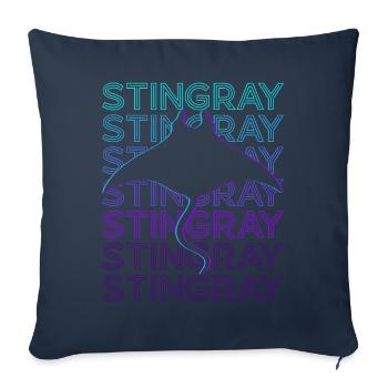 Stingray Manta Rays Retro - Sofa pillowcase 17,3'' x 17,3'' (45 x 45 cm) - navy - Front