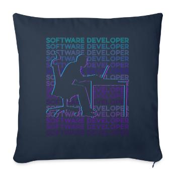 Software Developer Software Development Retro - Sofa pillowcase 17,3'' x 17,3'' (45 x 45 cm) - navy - Front