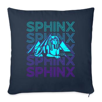 Sphinx Égyptien Satue Grand Sphinx de Gizeh Ret - Housse de coussin décorative 45 x 45 cm - bleu marine - Devant