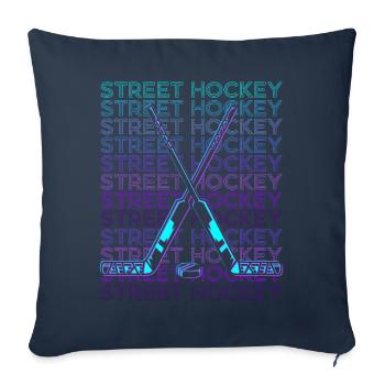 Street Hockey Player Retro - Sofa pillowcase 17,3'' x 17,3'' (45 x 45 cm) - navy - Front