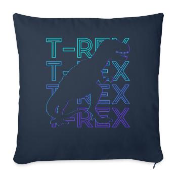 T-Rex Dinosaure T Rex Dino Rétro - Housse de coussin décorative 45 x 45 cm - bleu marine - Devant