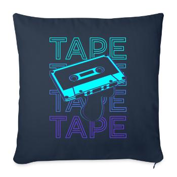 Cassette Tape Retro - Sofa pillowcase 17,3'' x 17,3'' (45 x 45 cm) - navy - Front