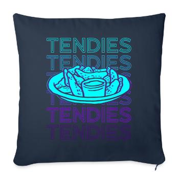 Tendies Poulet Tendre Rétro - Housse de coussin décorative 45 x 45 cm - bleu marine - Devant