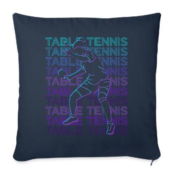 Pongiste Retro - Housse de coussin décorative 45 x 45 cm - bleu marine - Devant