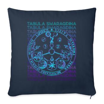 Tabula Emerald Table Hermetic Alchemi - Sofa pillowcase 17,3'' x 17,3'' (45 x 45 cm) - navy - Front