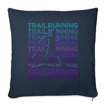 Trail Running Trail Runner Rétro - Housse de coussin décorative 45 x 45 cm - bleu marine - Devant