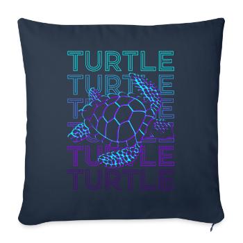 Turtle Retro - Sofa pillowcase 17,3'' x 17,3'' (45 x 45 cm) - navy - Front