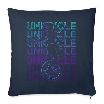 Monocyclisme Monocycle Rétro - Housse de coussin décorative 45 x 45 cm - bleu marine - Devant