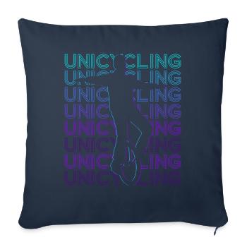 Monocyclisme Monocycle Rétro - Housse de coussin décorative 45 x 45 cm - bleu marine - Devant