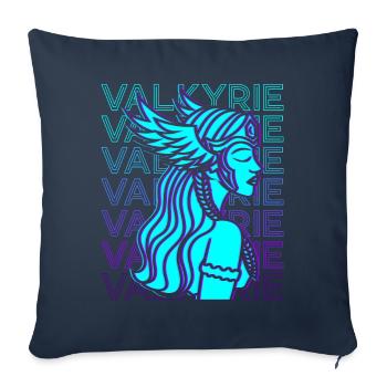 Valkyrie Viking Rétro - Housse de coussin décorative 45 x 45 cm - bleu marine - Devant