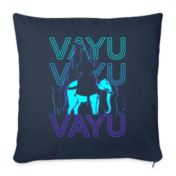 Vayu Dieu hindou Mythologie hindoue Ancien hindou Retr - Housse de coussin décorative 45 x 45 cm - bleu marine - Devant