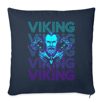 Viking Rétro - Housse de coussin décorative 45 x 45 cm - bleu marine - Devant