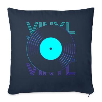 Vinyl-Schallplatte Vinyl-Schallplattenspieler Phon - Sofakissenbezug 45 x 45 cm - Navy - Vorne