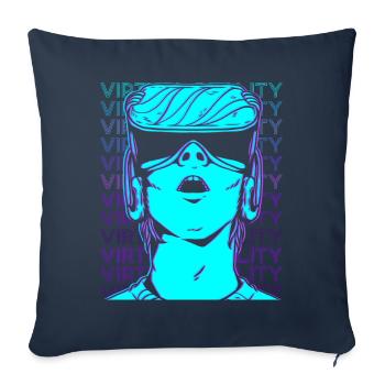 VR Virtual Reality Gamer Retro - Sofakissenbezug 45 x 45 cm - Navy - Vorne