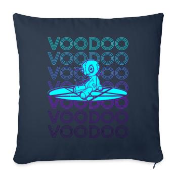 Voodoo Doll Pentagram Sorcellerie Rétro - Housse de coussin décorative 45 x 45 cm - bleu marine - Devant