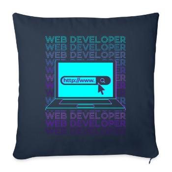 Développeur Web Développement Web Retro - Housse de coussin décorative 45 x 45 cm - bleu marine - Devant