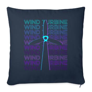 Wind turbine Retro - Sofa pillowcase 17,3'' x 17,3'' (45 x 45 cm) - navy - Front