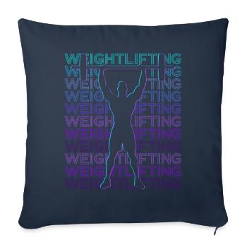 Haltérophilie Haltérophile Retro - Housse de coussin décorative 45 x 45 cm - bleu marine - Devant