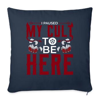 Funny Cult Okkult Ich habe meinen Kult unterbroche - Sofakissenbezug 45 x 45 cm - Navy - Vorne