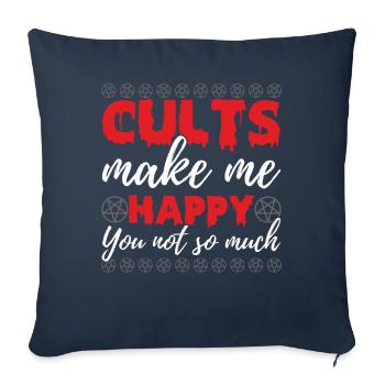 Funny Cult Occult - Sofa pillowcase 17,3'' x 17,3'' (45 x 45 cm) - navy - Front