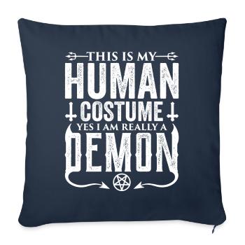 Drôle de culte occulte - Housse de coussin décorative 45 x 45 cm - bleu marine - Devant