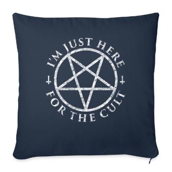 Drôle de pentagramme occulte culte - Housse de coussin décorative 45 x 45 cm - bleu marine - Devant