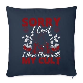 Drôle de culte occulte - Housse de coussin décorative 45 x 45 cm - bleu marine - Devant