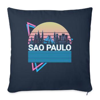 Sao Paulo Stadt Skyline Stadtbild Retro - Sofakissenbezug 45 x 45 cm - Navy - Vorne