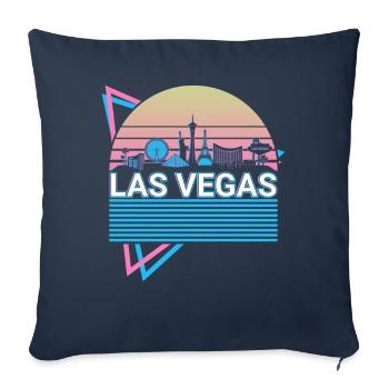 Las Vegas City Skyline Cityscape Retro - Sofa pillowcase 17,3'' x 17,3'' (45 x 45 cm) - navy - Front