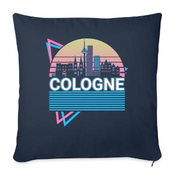 Cologne City Skyline Cityscape Retro - Sofa pillowcase 17,3'' x 17,3'' (45 x 45 cm) - navy - Front