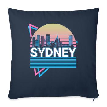 Sidney City Skyline Cityscape Rétro - Housse de coussin décorative 45 x 45 cm - bleu marine - Devant