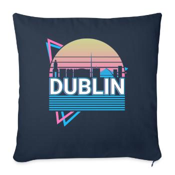 Dublin City Skyline Cityscape Retro - Sofa pillowcase 17,3'' x 17,3'' (45 x 45 cm) - navy - Front