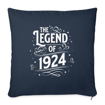 The legend of 1924 birthday - Sofa pillowcase 17,3'' x 17,3'' (45 x 45 cm) - navy - Front