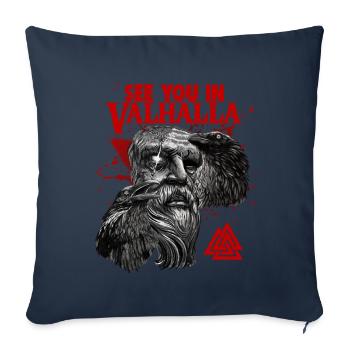 Viking Blood Odin And Ravens Viking Culture - Sofa pillowcase 17,3'' x 17,3'' (45 x 45 cm) - navy - Front