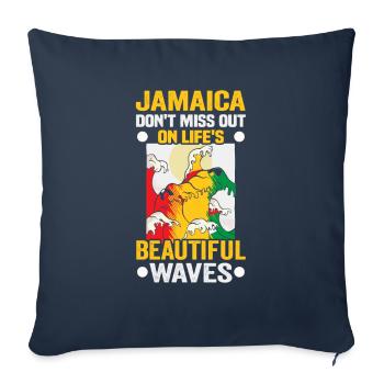 Jamaica Beach Holiday by the Sea Design Beach Motif - Sofa pillowcase 17,3'' x 17,3'' (45 x 45 cm) - navy - Front