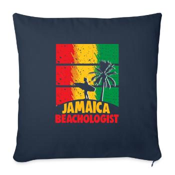 Jamaica Beach Holiday by the Sea Design Beach Motif - Sofa pillowcase 17,3'' x 17,3'' (45 x 45 cm) - navy - Front