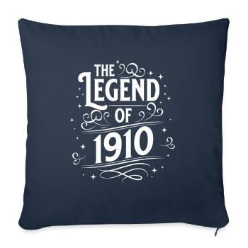 The legend of 1910 birthday - Sofa pillowcase 17,3'' x 17,3'' (45 x 45 cm) - navy - Front