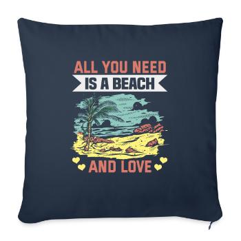Beach holiday by the sea Design beach motif - Sofa pillowcase 17,3'' x 17,3'' (45 x 45 cm) - navy - Front