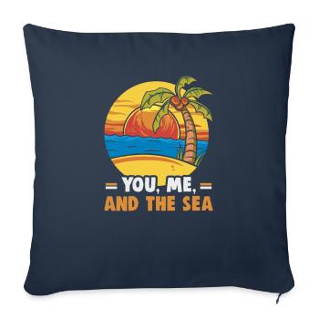Beach holiday by the sea Design beach motif - Sofa pillowcase 17,3'' x 17,3'' (45 x 45 cm) - navy - Front