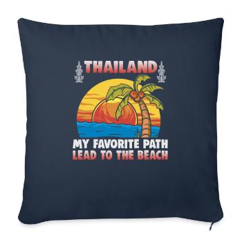 Thailand Beach Holiday by the Sea Design Beach Motif - Sofa pillowcase 17,3'' x 17,3'' (45 x 45 cm) - navy - Front