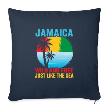 Jamaica Beach Holiday by the Sea Design Beach Motif - Sofa pillowcase 17,3'' x 17,3'' (45 x 45 cm) - navy - Front