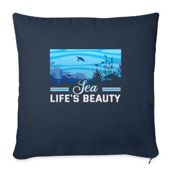 Beach holiday by the sea Design beach motif - Sofa pillowcase 17,3'' x 17,3'' (45 x 45 cm) - navy - Front