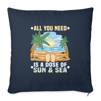Beach holiday by the sea Design beach motif - Sofa pillowcase 17,3'' x 17,3'' (45 x 45 cm) - navy - Front
